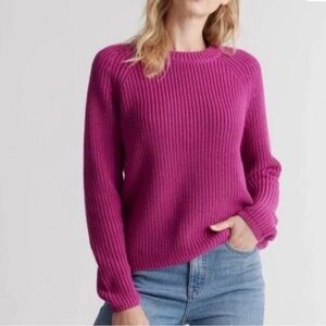 Quince Fisherman Sweater 100% Cotton Fuchsia